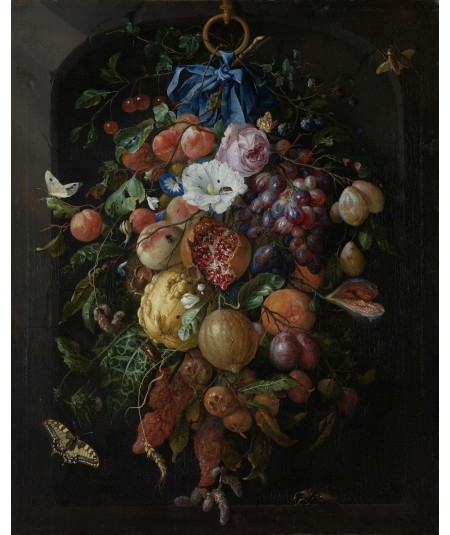 Reprodukcja obrazu Feston z owoców i kwiatów