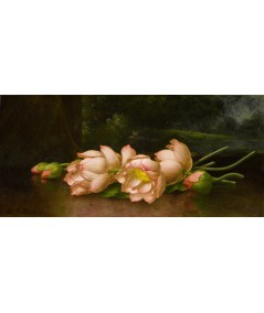 Reprodukcja obrazu Kwiaty lotosu Malarstwo pejzażowe w tle