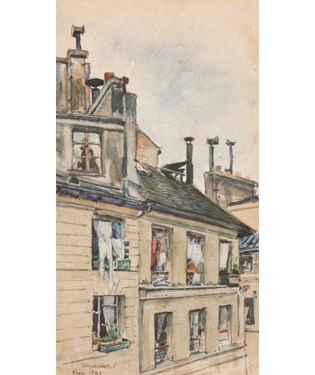Reprodukcja obrazu Widok z okna pracowni Józefa Mehoffera i Stanisława Wyspiańskiego w Paryżu