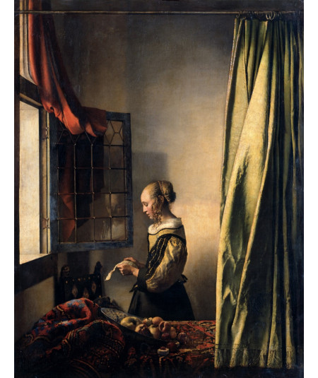 Reprodukcja obrazu Dziewczyna czytająca list przy otwartym oknie