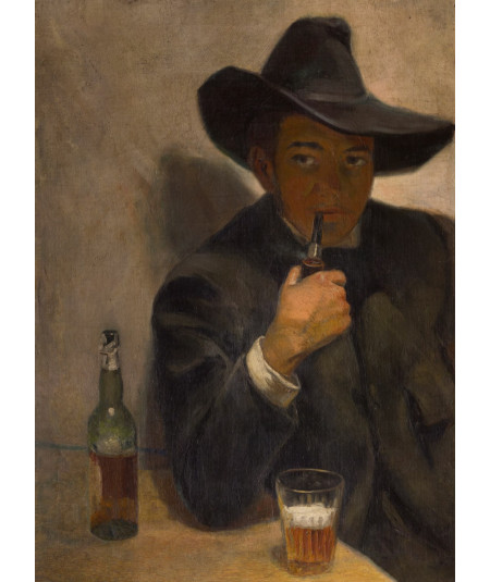 Reprodukcja obrazu Autoportret w kapeluszu z szerokim rondem