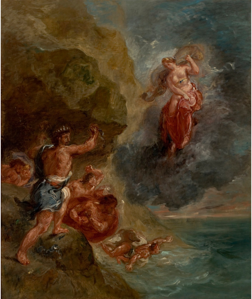 Reprodukcja obrazu Juno błaga Aeolusa o zniszczenie floty Eneas