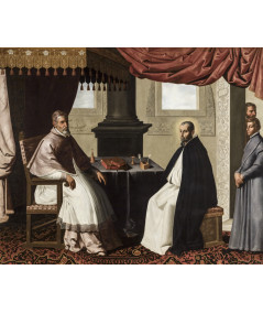 Reprodukcja obrazu Święty Bruno z Kolonii odwiedza papieża Urbana II