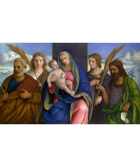 reprodukcja obrazu Madonna i dziecko ze świętymi