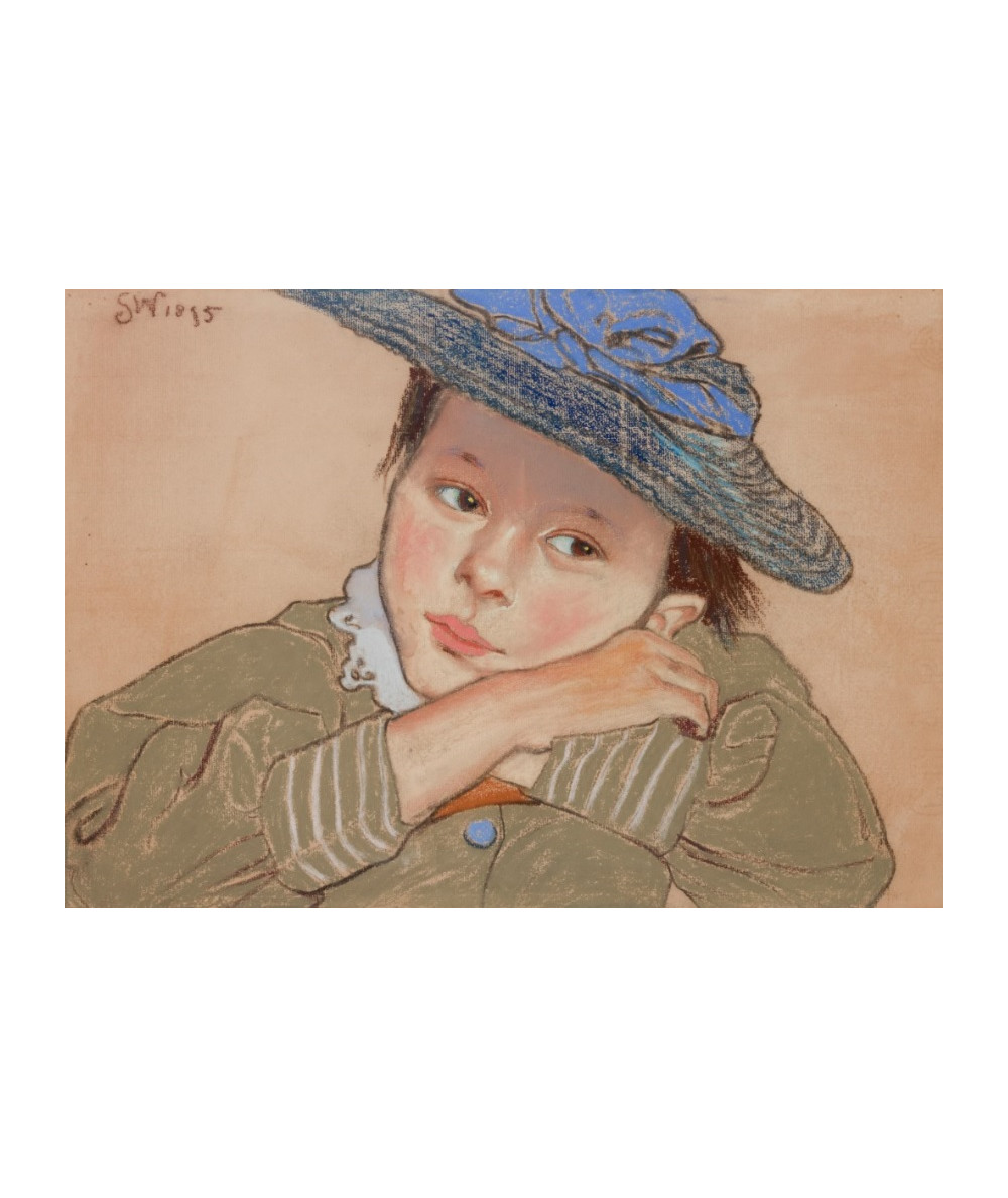 Reprodukcja obraz Dziewczynka w niebieskim kapeluszu