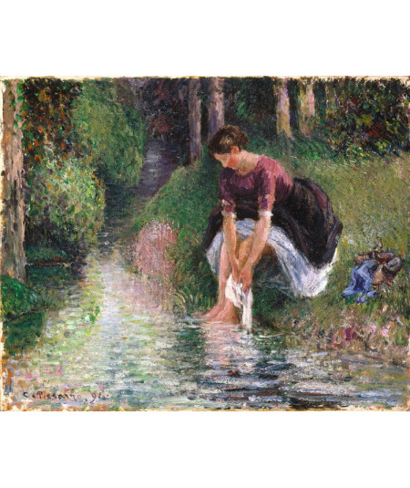 Reprodukcja obrazu Kobieta myje nogi w strumieniu