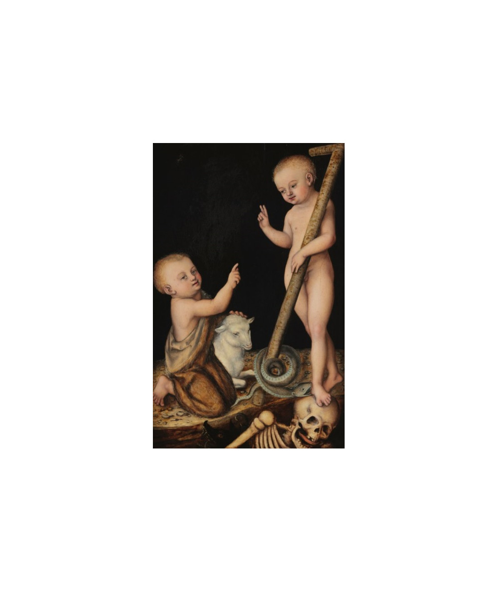 Reprodukcja obrazu Młody Chrystus adorowany przez Świętego Jana Chrzciciela