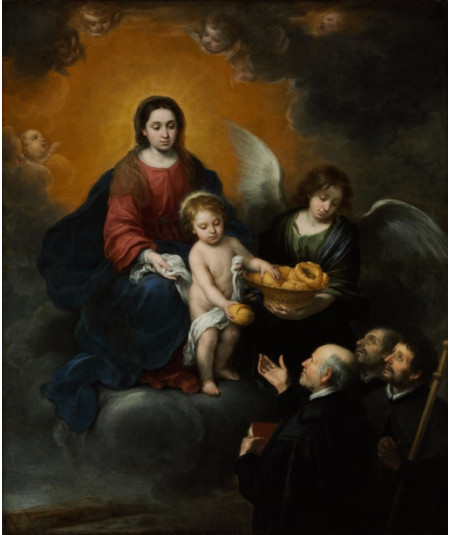 Reprodukcja obrazu Dzieciątko Chrystus rozdające chleb pielgrzymom