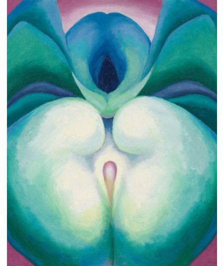 Reprodukcja obrazu Białe i niebieskie kształty kwiatów