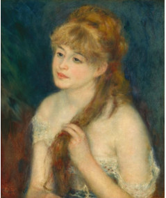 Reprodukcja obraz Młoda kobieta splatająca włosy