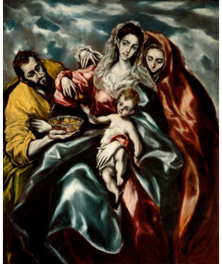 Reprodukcja obrazu Święta Rodzina z Marią Magdaleną i talerzem owoców