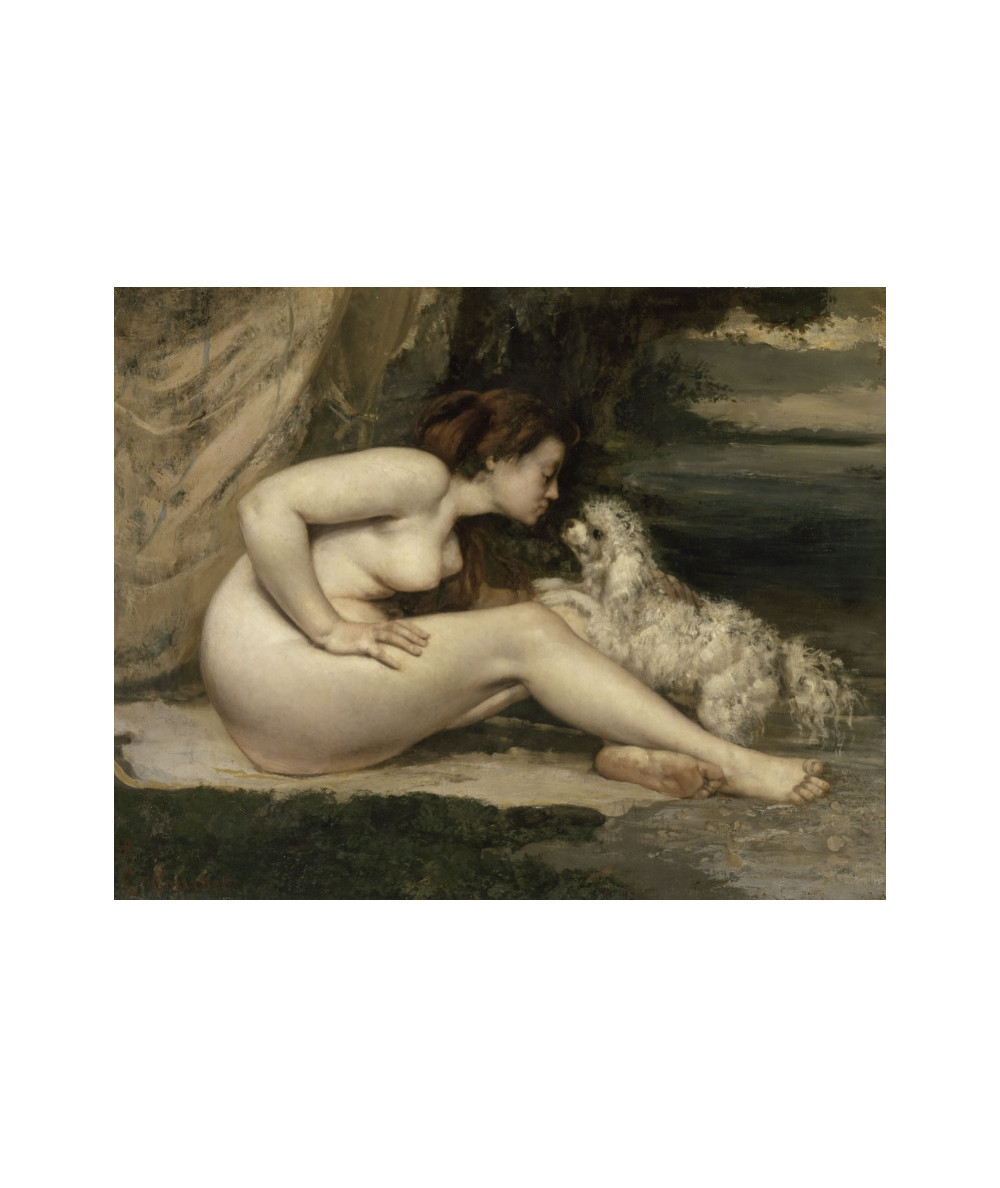 Reprodukcja obrazu Naga kobieta z psem