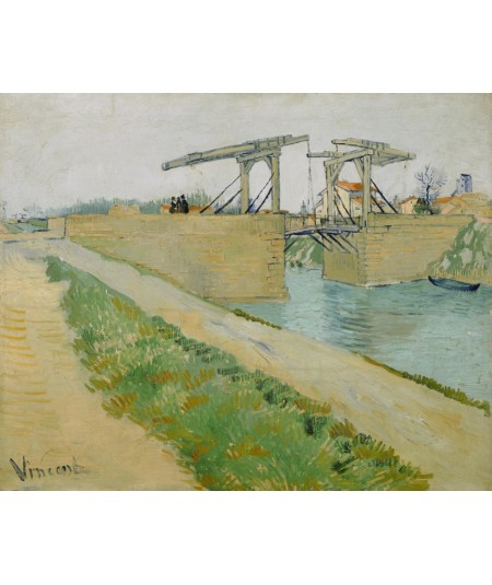 Most Langlois w Arles z drogą wzdłuż kanału Vincent van Gogh (1888)