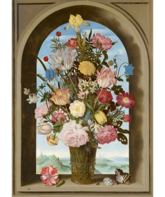reprodukcja obrazu Wazon z kwiatami w oknie