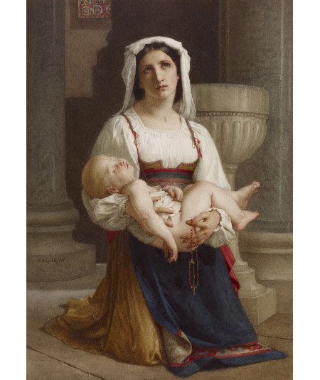 reprodukcja obrazu Włoski chłop klęczy z dzieckiem