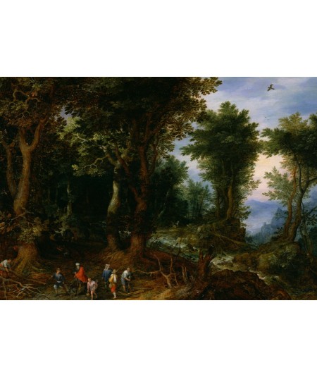 reprodukcja obrazu Leśny krajobraz z Abrahamem i Izaakiem