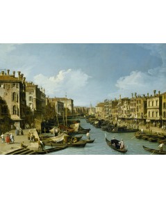 Reprodukcja obrazu Canal Grande w pobliżu mostu Rialto w Wenecji