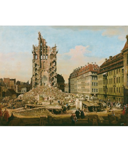 Reprodukcja obrazu Ruiny kościoła Kreuzkirche w Dreźnie